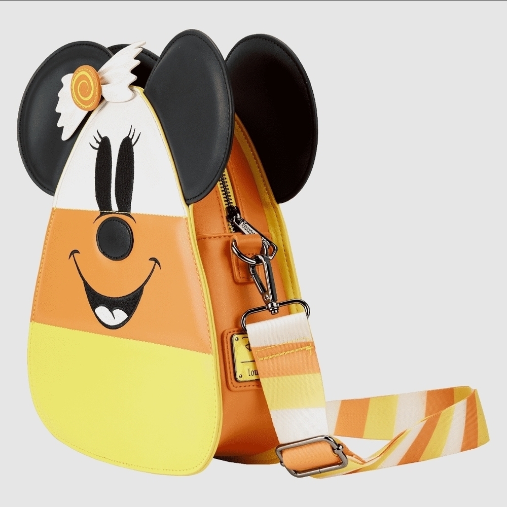 LOUNGEFLY DISNEY Minnie & Mickey Halloween Candy Corn Crossbody NWT - Picture 4 of 4